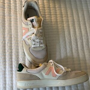 New Balance Cream, Pink & Green Retro Sneakers